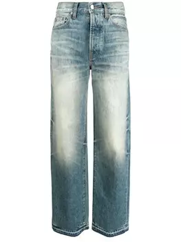AMIRI прямые джинсы с эффектом потертости, синий