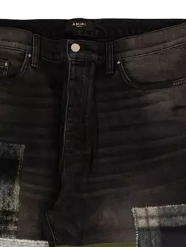 AMIRI прямые джинсы в технике пэчворк, черный
