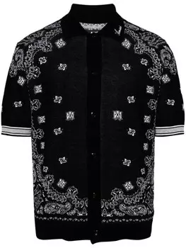 AMIRI рубашка поло с узором, черный