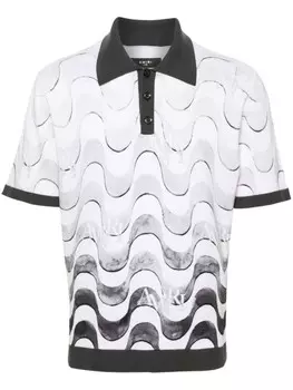 AMIRI рубашка поло Staggered с принтом, серый