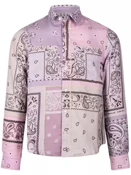 AMIRI рубашка с принтом пейсли и длинными рукавами, фиолетовый