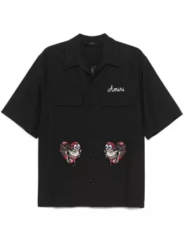 AMIRI рубашка с вышитым логотипом, черный