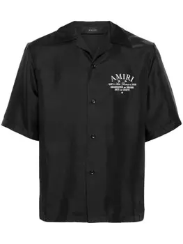 AMIRI шелковая рубашка с логотипом, черный