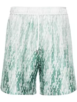AMIRI шелковые шорты Gradiant Repeat, зеленый