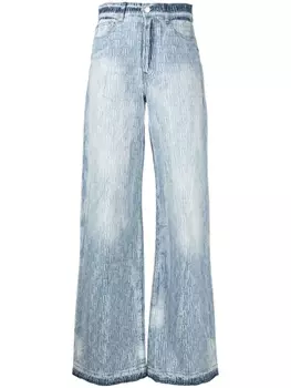 AMIRI широкие джинсы с жаккардовым логотипом, синий