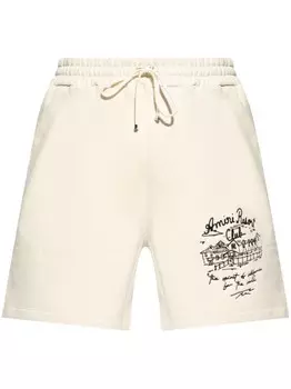 AMIRI шорты с вышитым логотипом, нейтральный цвет