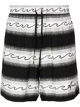 AMIRI шорты Wave Baja в полоску, черный
