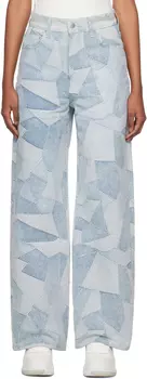 AMIRI Синие джинсы в стиле пэчворк