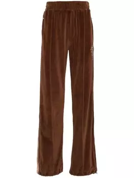 AMIRI спортивные брюки из бархата с монограммой, коричневый