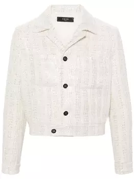AMIRI твидовый жакет с пайетками, нейтральный цвет