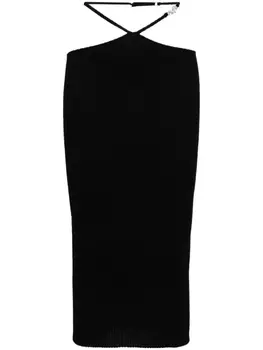 AMIRI юбка-карандаш миди с ремешками, черный