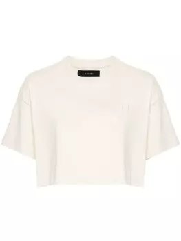 AMIRI укороченная футболка с вышитым логотипом, нейтральный цвет