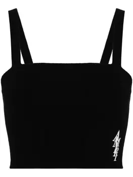 AMIRI укороченный топ с вышитым логотипом, черный