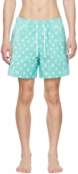 AMIRI Зеленые шорты для плавания в бандане