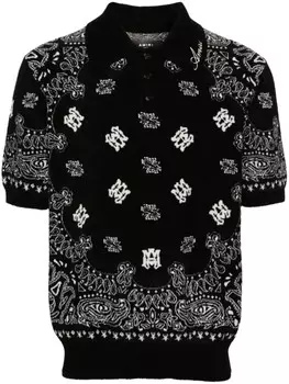AMIRI жаккардовая рубашка поло с логотипом, черный
