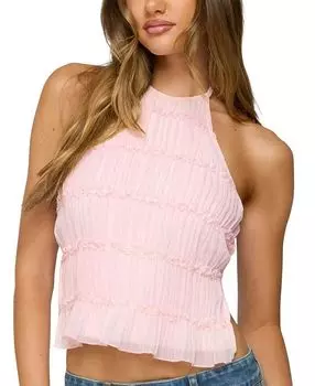 Амит Многослойный Шифоновый Топ-Халтер Edikted, розовый