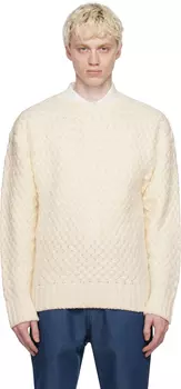 AMOMENTO Белоснежный фактурный свитер