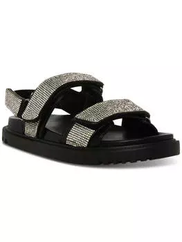 AMORE Женские повседневные босоножки на плоской подошве со стразами Madden Girl, черный