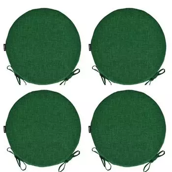 AMPO Подушка для сиденья, подушка для стула, подушка, подушка, подушка для сиденья, круглая подушка, 4 шт., темно-зеленый