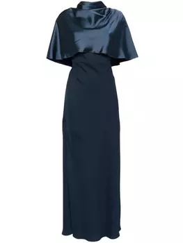 Amsale атласное платье-кейп, синий