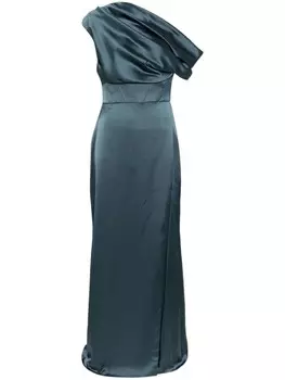 Amsale платье-корсет с открытыми плечами, зеленый