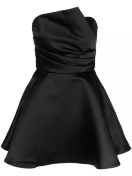 Amsale платье мини асимметричного кроя с драпировкой, черный