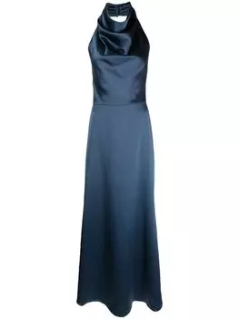 Amsale вечернее платье с вырезом халтер, синий