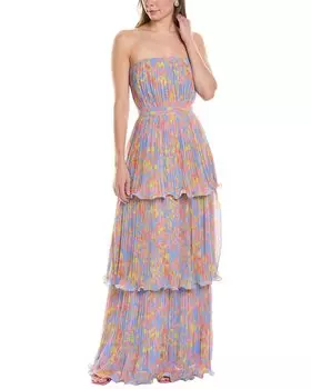 AMUR Laine многоярусное платье, синий