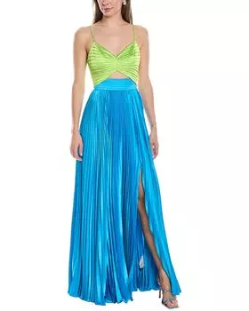 AMUR Silas двухцветное макси-платье, синий