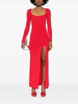 Ana Radu макси-платье с высоким разрезом, красный
