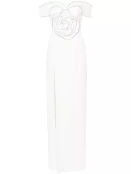 Ana Radu платье макси с аппликацией, белый