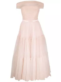 Ana Radu платье макси с открытыми плечами, розовый