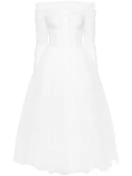 Ana Radu платье миди с корсетом, белый