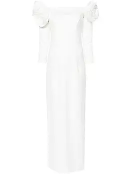 Ana Radu платье с цветочной аппликацией, белый