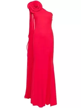 Ana Radu платье с цветочной аппликацией, красный