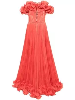 Ana Radu платье с оборками, оранжевый