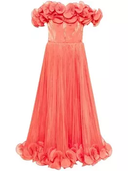 Ana Radu платье с оборками, оранжевый