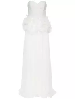 Ana Radu свадебное платье с цветочной аппликацией, белый