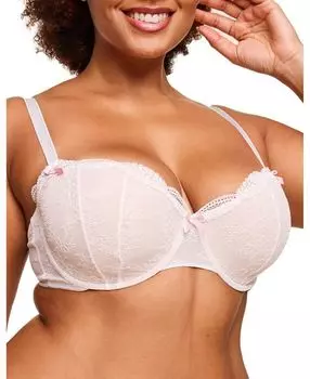 Anabella Женский бюстгальтер балконет с контурными чашками, размер плюс Adore Me, белый