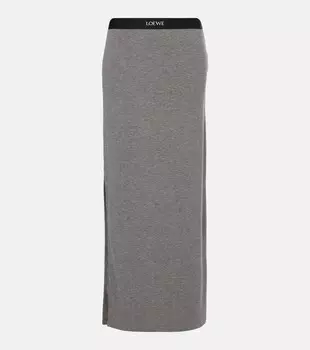 Анаграмма джерси макси-юбка Loewe, Grey Melange