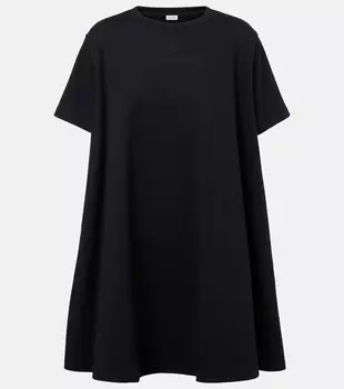 Анаграмма мини-платье из хлопковой смеси Loewe, черный