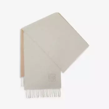 Анаграмма-Шарф из смеси шерсти и кашемира с вышивкой Loewe, белый