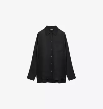 Анаграмма-Вышитая рубашка свободного кроя из сатина Loewe, черный