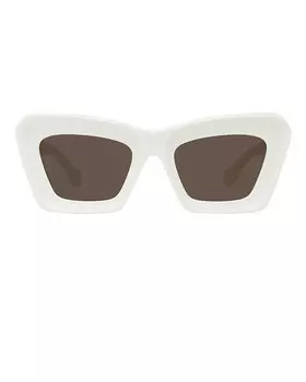 Анаграммные солнцезащитные очки Loewe, слоновая кость/коричневый