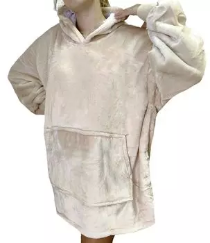 Anagre-softan Толстовка с капюшоном из шерпа, одеяло, большой передний карман, гигантский плюшевый пуловер с капюшоном, уютный, удобный для взрослых, ФИОЛЕТОВЫЙ Sonstige, оранжевый