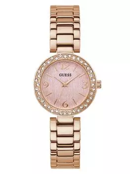 Аналоговые часы цвета розового золота со стразами Guess Factory