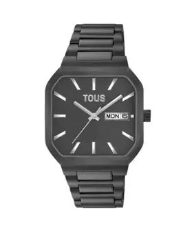 Аналоговые часы с подсветкой и стальным браслетом с черным IP-адресом Tous, серый