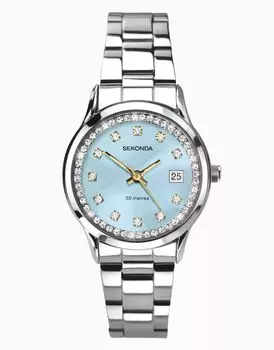 Аналоговые часы Sekonda синего и серебристого цвета