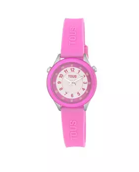 Аналоговые женские часы Mini Self Time из стали цвета фуксии Tous, розовый