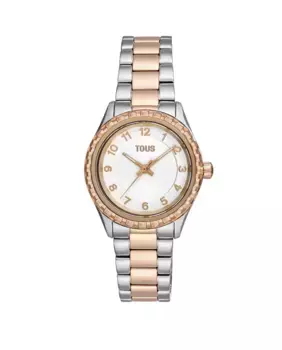 Аналоговые женские часы T-Bear Kdt с розовым двухцветным стальным браслетом Tous, мультиколор